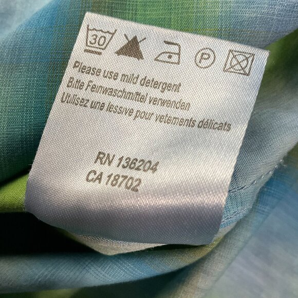 Georg Roth Shirt Mens S Plaid Ombre Flip Cuff Blue Green Button Up 100% Cotton - Picture 11 of 11